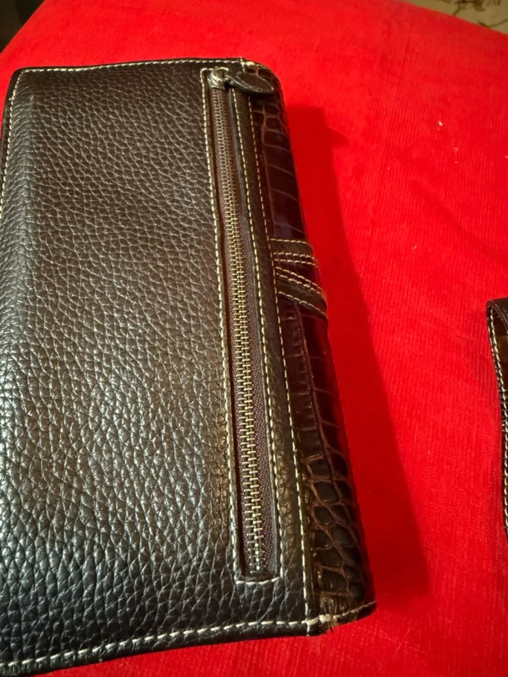 Brighton Black Leather Crossbody Wallet with Heart Accent and Stripe ID Window - Picture 8 of 9